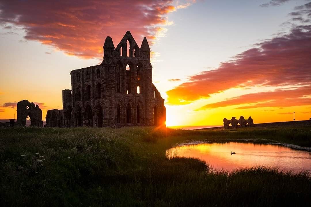 Whitby Abbey at sunset